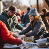 Volunteers serve meals in Judah 1 community relief outreach