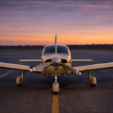 Piper Cherokee Six 300 Front View – Powerful Nose-On Profile