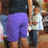 Families wait in line for medical aid and supplies in Honduras