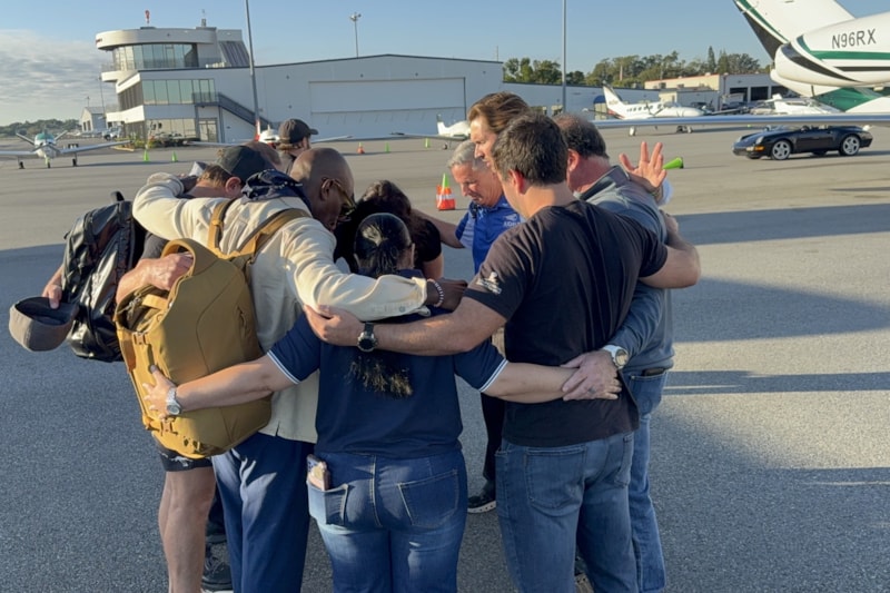 Judah 1 team prays on tarmac for Jamaica after Melissa